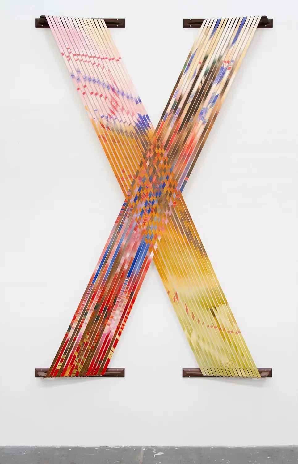 Woven artwork on a wall